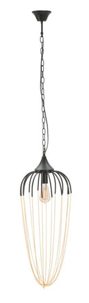 Lampadario Elegant Ø29x72 cm in Ferro Nero e Oro
