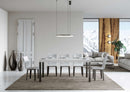  Tavolo Allungabile 200-304x90x77 cm Everyday Premium Bianco Frassino Gambe Antracite