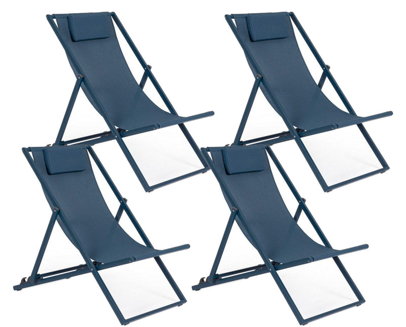 Set 4 Sdraio Pieghevoli Taylor Blu Navy Taylor Blu Navy 