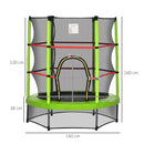 Trampolino Tappeto Elastico per Bambini Ø140x160 cm in Metallo Verde e Nero
