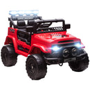 Macchina Fuoristrada per Bambini 99x66x68.5 cm con Fanali Clacson e Telecomando in PP e Metallo Rosso      