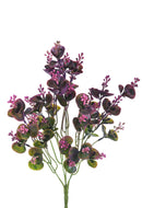 Set 8 Eucalipto Artificiale Plastificato Altezza 42 cm Marrone/Ciliegia/Bordeaux