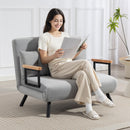 Divano Letto 3 in 1 con Schienale Regolabile e 2 Cuscini 102x73x81 cm in Tessuto Effetto Velluto Grigio Chiaro      