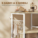 Scaffale da Cucina 90x39x83,5 cm con Ripiani con 5 Ganci Salvaspazio in Legno e Metallo Rovere      