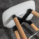 Set 2 Sgabelli da Bar Stile Nordico con Cuscino e Gambe in Legno Bianco 