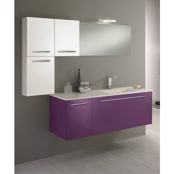 Meuble de Salle de Bain Suspendu 171,5cm TFT Samoa Violet Blanc sconto