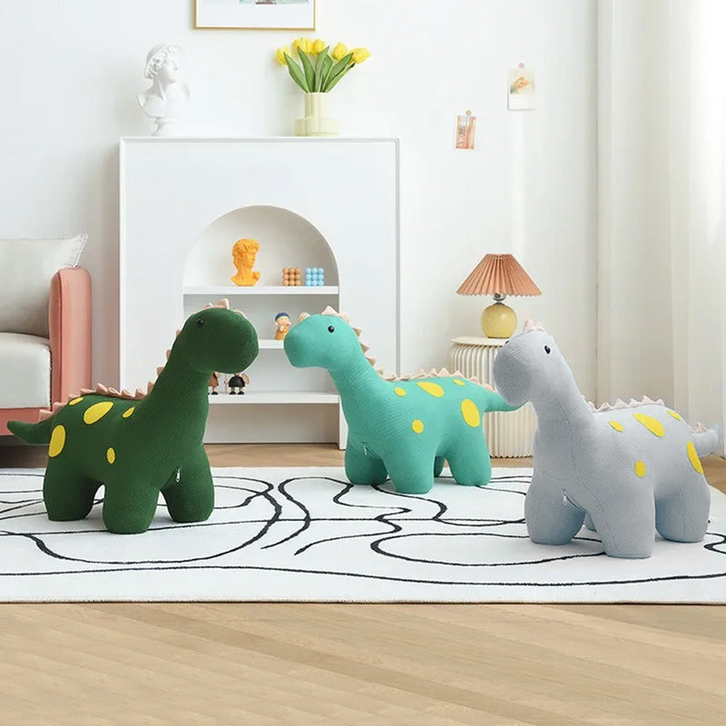 Sedia Poltrona per Bambini a Forma di Dinosauro 90x30x50 cm con Seduta Morbida Verde Scuro