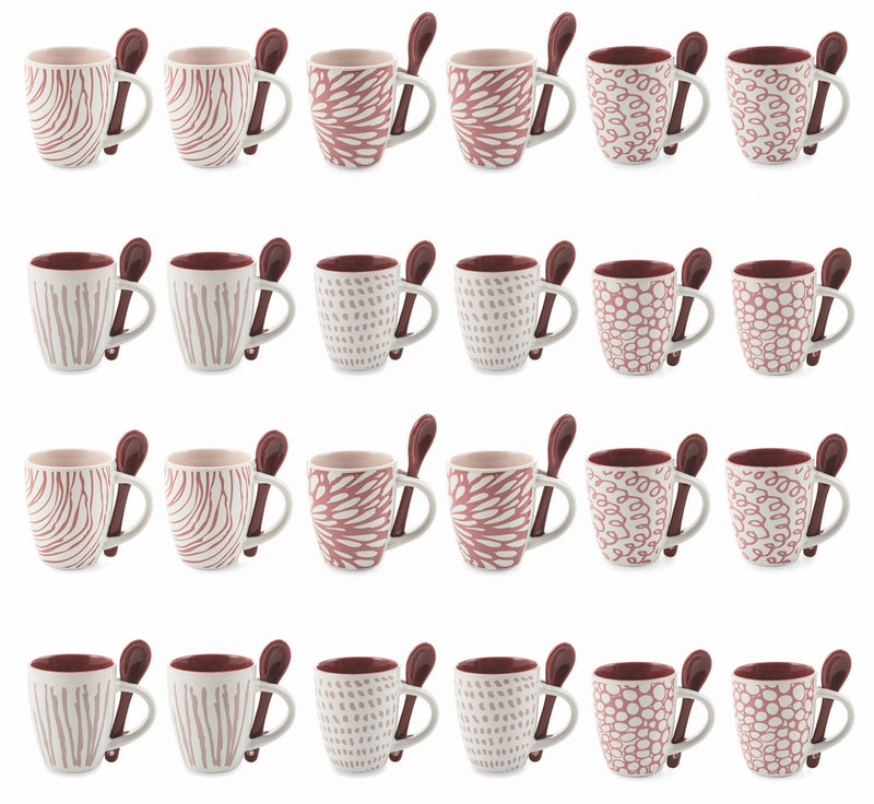 Set 24 Tazzine da Caffè Ø5,5x6,5 cm in Ceramica Villa d'Este Home Tivoli Aurora