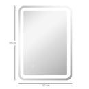 Specchio Bagno con LED a 3 Temperature e Interruttore Touch 70x50 cm Antiappannamento 