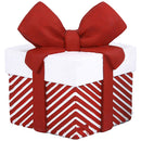 Base Albero di Natale a Pacco Regalo 36x36x47 cm Bianco e Rosso      