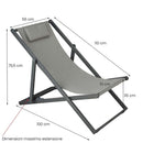 Sdraio da Giardino pieghevole 100x56xH75,5 cm Gilda Grigio