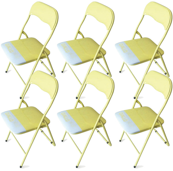 Lot de 6 chaises pliantes en métal jaune Soriani sconto