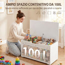 Cassapanca 100 L 80x40x45 cm con Cerniera di Sicurezza e Presa a U Portata 136 kg in Truciolato      