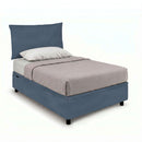 Letto Singolo Contenitore Imbottito Microfibra Blu BoxMax Testata Soft Varie Misure