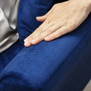 Divano Letto Singolo Clic Clac con Schienale Regolabile 215x83x87 cm in Tessuto Effetto Velluto con 2 Cuscini Blu 