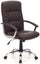 Chaise de bureau présidentielle en similicuir marron Leader