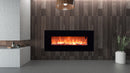 Camino Elettrico da Parete 128x55x14 cm 1500W Effetto Fiamma Sined Stelvio Nero