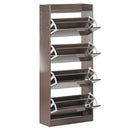 Scarpiera 4 ante 63x150x24 cm in Legno Melaminico Noce