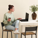 Set 2 Sgabelli da Bar in Stile Industriale con Schienale e Poggiapiedi 43,2x50,5x97,8 cm in Metallo e MDF Marrone Rustico      