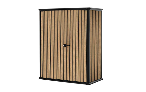 Armadio Porta Attrezzi da Esterno 140x73,6x170,4 cm Keter Signature Vertical Shed in Resina Effetto Legno Noce prezzo