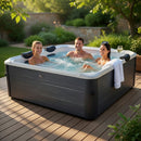 Vasca Idromassaggio Spa Oslo Aero Plus Smart con Wifi per 6 Persone 180x180x65 cm in Materiale Plastico Effetto legno