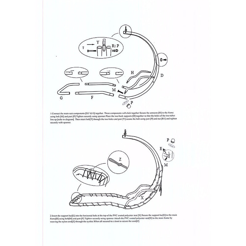 Dondolo da Giardino Pensile in Metallo con Cuscino e Parasole 120x175x220cm Pendent Beige