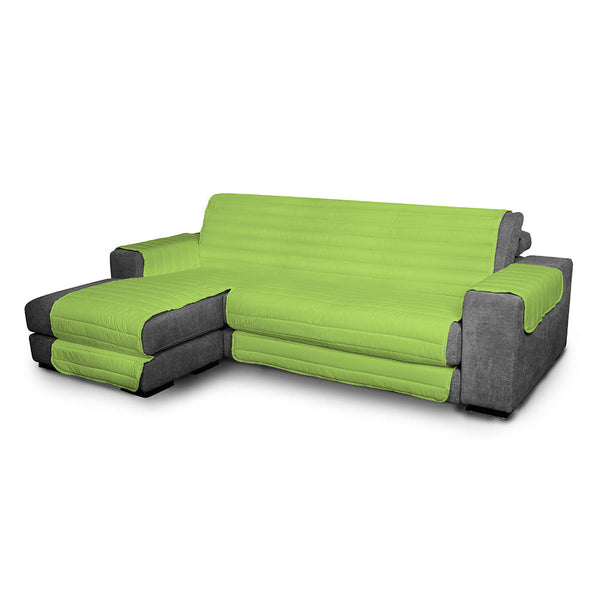 Housse de canapé matelassée en microfibre avec péninsule gauche vert pomme sconto