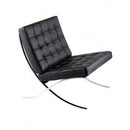 Poltrona Barcelona in Acciaio Cromato Rivestimento in Similpelle Nero