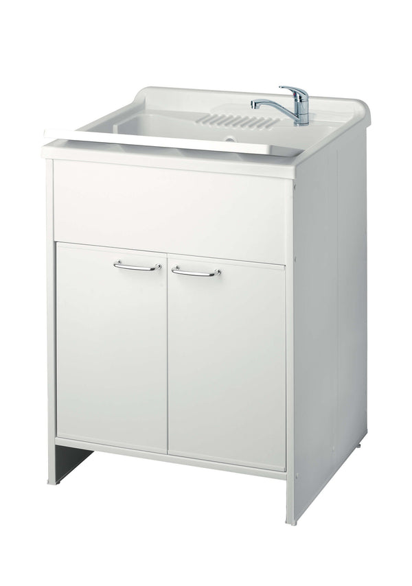 Meuble lavabo PVC 60x50x85cm 2 portes Forlani Honest Blanc sconto