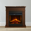 Camino Elettrico da Terra 89,5x90,5x28 cm Jefferson in Legno Noce      