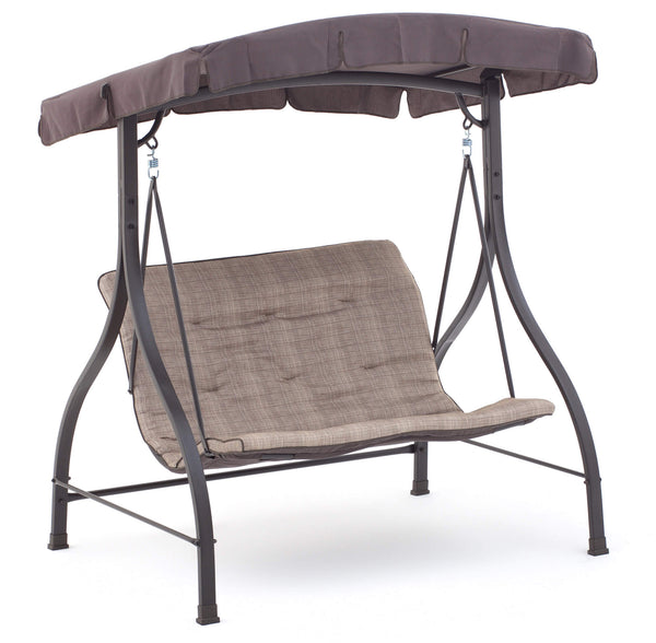 sconto Balançoire de jardin 2 places 160x112x163 cm en Fer et Polyester Beige Haïti