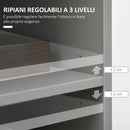 Mobile Multiuso 3 Ripiani 1 Ante 40x38x170 cm in Truciolato e Metallo Grigio e Rovere