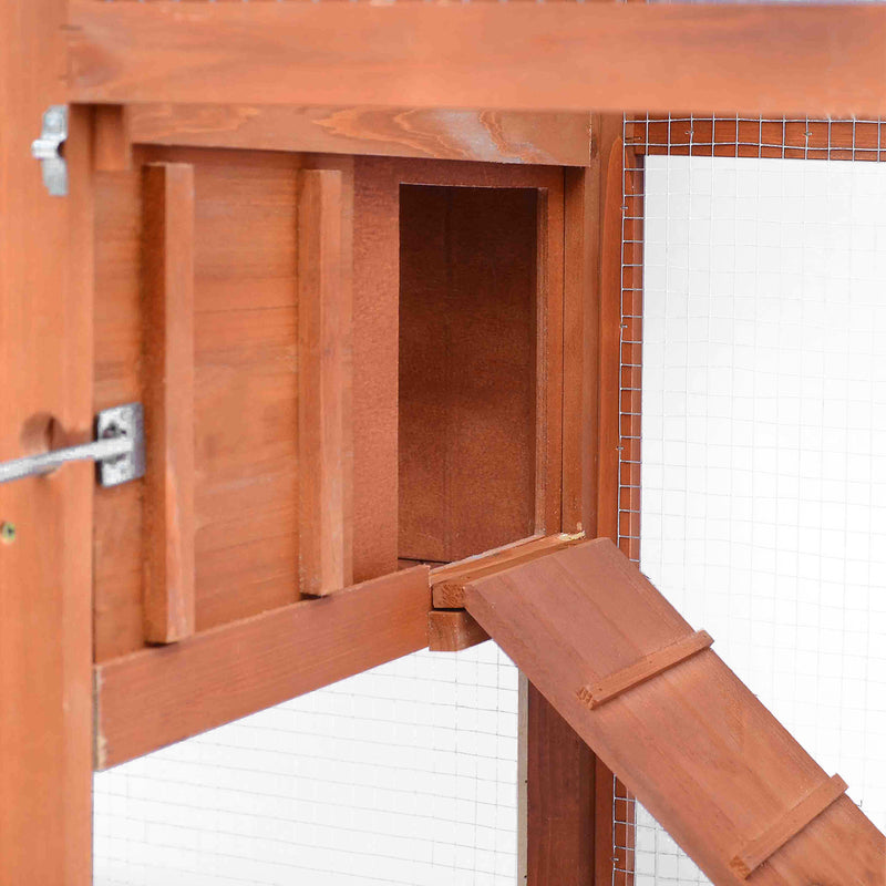 Gabbia Pollaio per Galline da Giardino 190x66x116 cm in Legno  Arancione