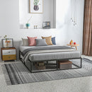 Struttura Letto Matrimoniale 190x160x35 cm con Doghe in Compensato e Contenitore Inferiore Nero