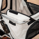 Passeggino per Cani Pieghevole con 3 Reti e Cerniera 75x46x94 cm in Ferro e Tessuto Oxford Grigio