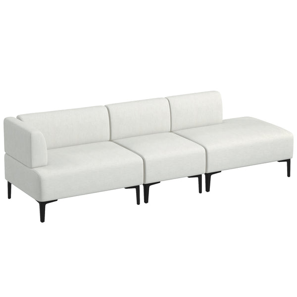 acquista Divano 3 Posti Modulabile 250x75x70 cm in Tessuto Crema