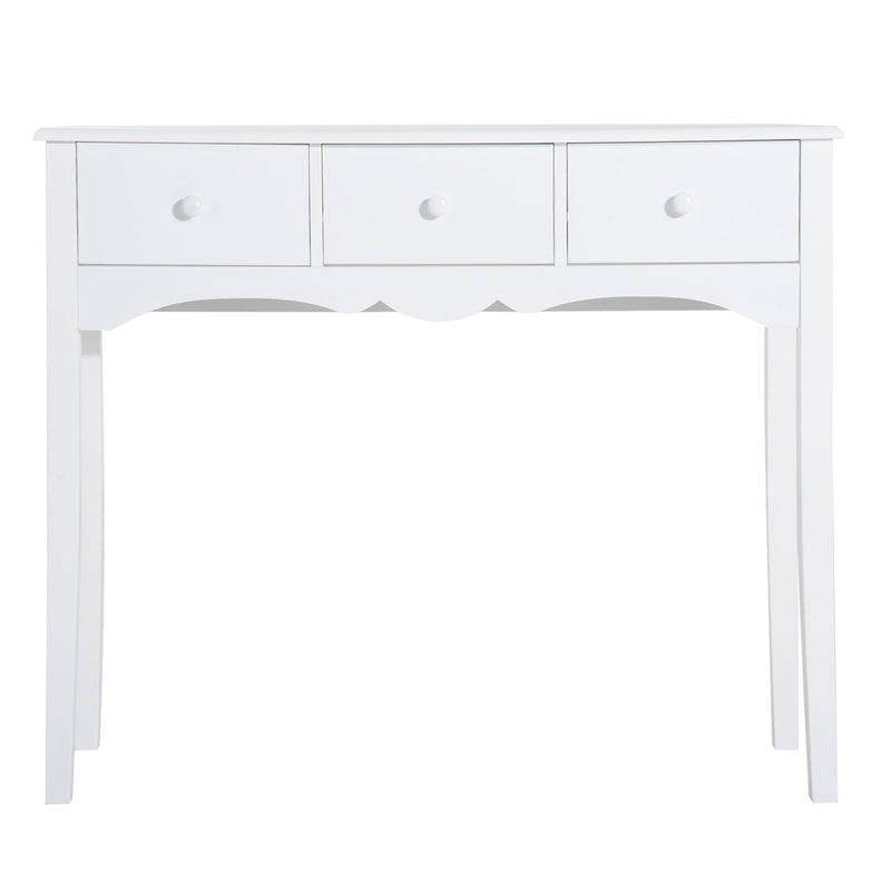Consolle da Ingresso con 3 Cassetti 100x32x85 cm Bianco  