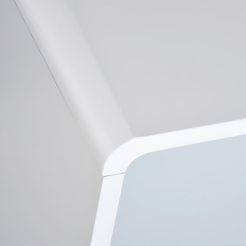 Comodino 1 Cassetto 1 Ripiano 40x38x58 cm in Legno  Bianco e Grigio