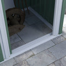 Casetta Porta Attrezzi con Tetto Inclinato e Porta Scorrevole 163x89x182 cm in Acciaio Zincato Verde 