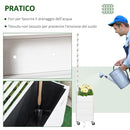 Fioriera con Traliccio e Ruote 76x30x155 cm in Legno Bianca