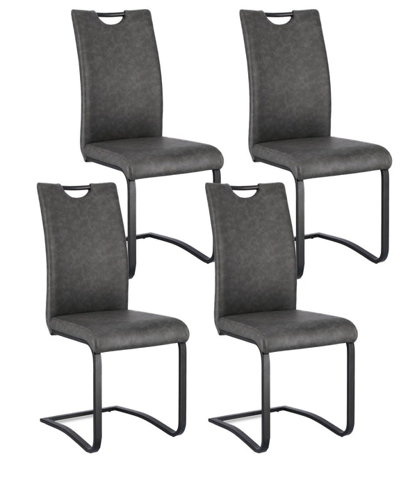 prezzo Lot de 4 chaises 42x56x102h cm Kenneth Pu Anthracite