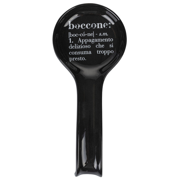 prezzo Repose-cuillère "Boccone" 28x12x3 cm en Céramique VdE Tivoli 1996 Noir