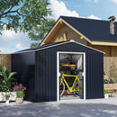 Casetta Box da Giardino Porta Attrezzi 277x195x192 cm con 2 Porte Scorrevoli Grigio Scuro  