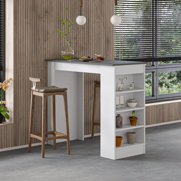 Table à manger Peninsula 117x54x101,8 cm en MDF Swallow blanc et anthracite acquista