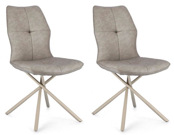 online Lot de 2 chaises 50x66x94h cm Kepler Pu Tortora