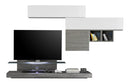 Parete Attrezzata Mobili Soggiorno 5 Pensili 1 Mobile TV in Melaminico Laccato 278x51x170cm TFT Cube Bianco Rovere