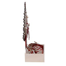 Albero espositore legno naturale c/24 decorazioni sfera cm 24x14xh42