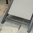 Set di 2 Lettini Prendisole 59x169x66 cm e Tavolino con Piano in Vetro Grigio      