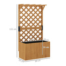 Letto per Orto Rialzato con Traliccio per Rampicanti e Pergola Superiore 64x33x122 cm in Legno di Abete    