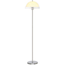 Piantana da Interno Lampada da Terra Paralume Doppio E27 Metallo e Acrilico 35x150 cm Bianco  